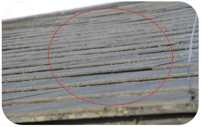 屋根材の反りひび